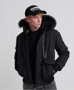 Superdry Everest Bomber Férfi Kabát Fekete | PTHBU8572